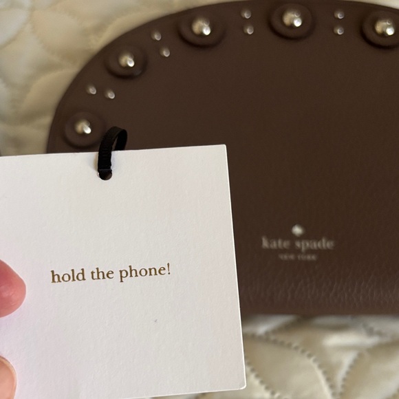 Kate Spade Taupe Wristlet with Stud Accents NWT - Picture 2 of 11